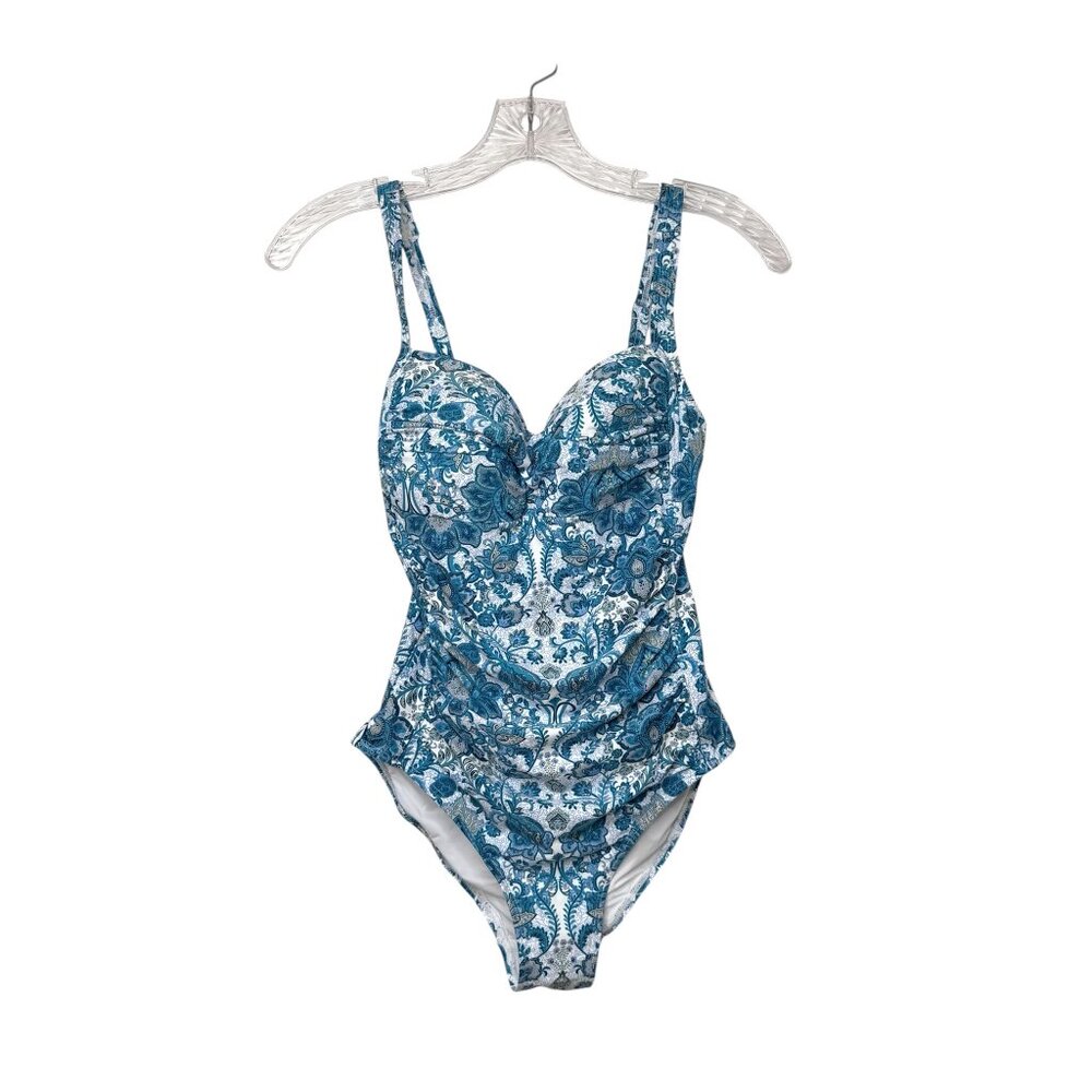 Nip Tuck Blue Paisley Joanne One-Piece Size 6 - Picture 2 of 5